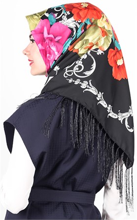 111-0013-14 PİRAMİT PÜSKÜLLÜ EŞARP