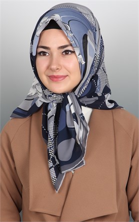 Piramit Krep Eşarp 116-0003-04 Gri