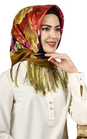 111-0018-02 PİRAMİT PÜSKÜLLÜ EŞARP