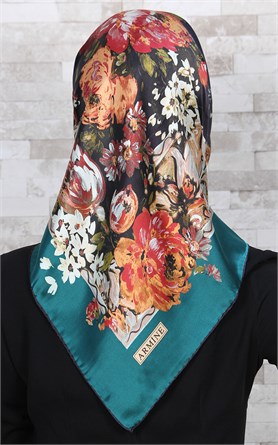 3865-27 ARMİNE İPEK YEŞİL SİYAH