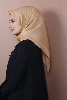 Abiye Bordürlü Eşarp 6002-1 Bal Köpüğü