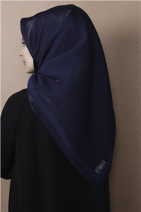 Abiye Bordürlü Eşarp 6002-15 Lacivert