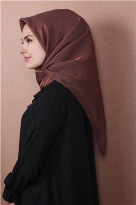 Abiye Bordürlü Eşarp 6002-7 Kahverengi