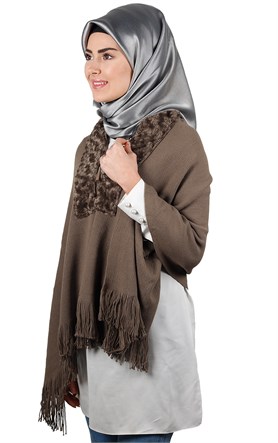 Kürklü Triko Omuz Şalı 2020-5