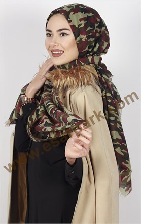 Akel Fileli Desenli Şal 180-6