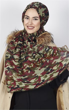 Akel Fileli Desenli Şal 180-6