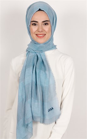 Akel İndigo Fileli Şal 140-18