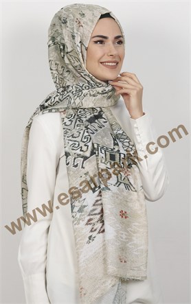 Akel Fileli Desenli Şal 153-6