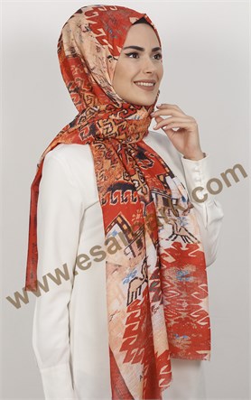 Akel Fileli Desenli Şal 153-8