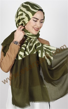 Akel Zebra Desenli Şal 4835-1