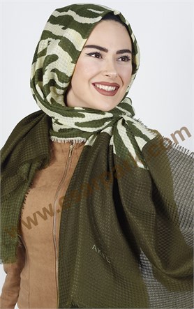 Akel Zebra Desenli Şal 4835-1