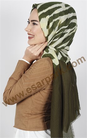 Akel Zebra Desenli Şal 4835-1