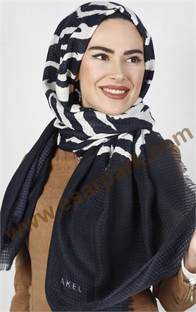 Akel Zebra Desenli Şal 4835-2