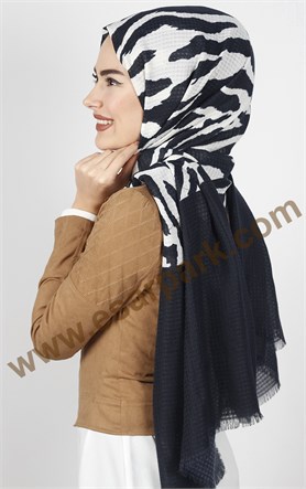Akel Zebra Desenli Şal 4835-2