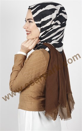 Akel Zebra Desenli Şal 4835-3