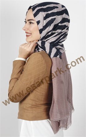 Akel Zebra Desenli Şal 4835-4