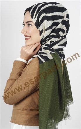 Akel Zebra Desenli Şal 4835-5