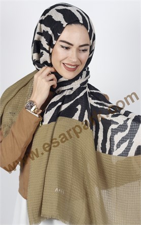 Akel Zebra Desenli Şal 4835-6