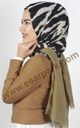 Akel Zebra Desenli Şal 4835-6