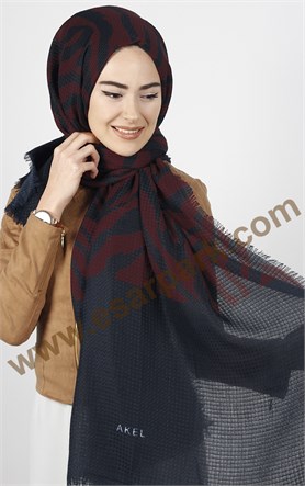 Akel Zebra Desenli Şal 4835-9