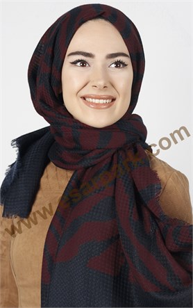 Akel Zebra Desenli Şal 4835-9