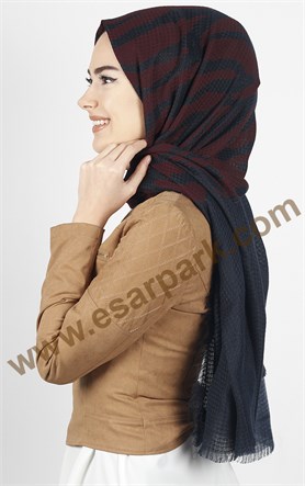 Akel Zebra Desenli Şal 4835-9