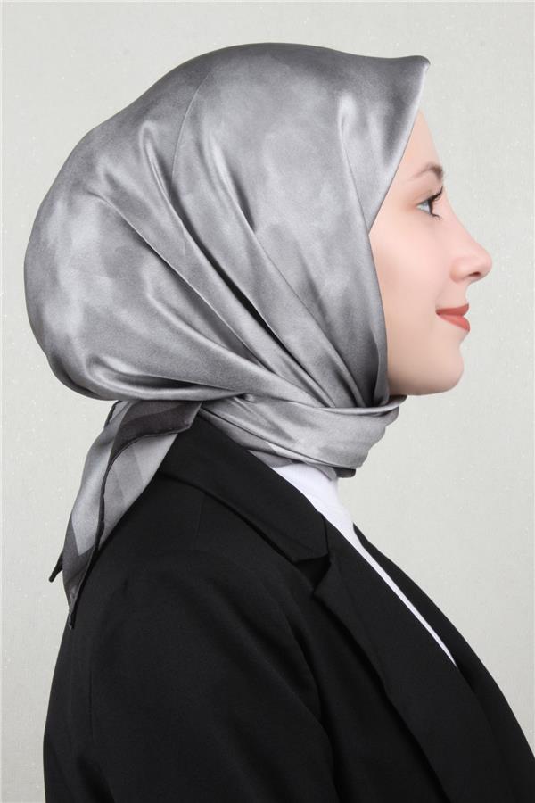 Aker Düz İpek Eşarp 8783757-371 Gümüş