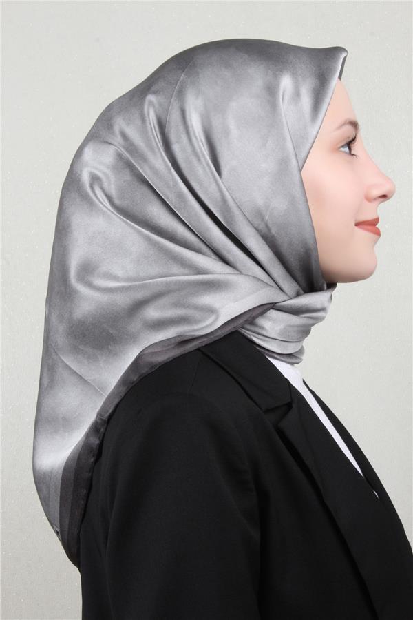 Aker Düz İpek Eşarp 8783757-371 Gümüş
