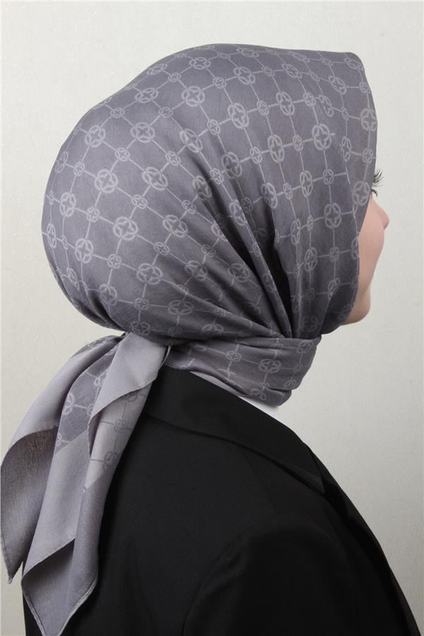 Aker Elegance Monogram Eşarp 1090500-971 Gri