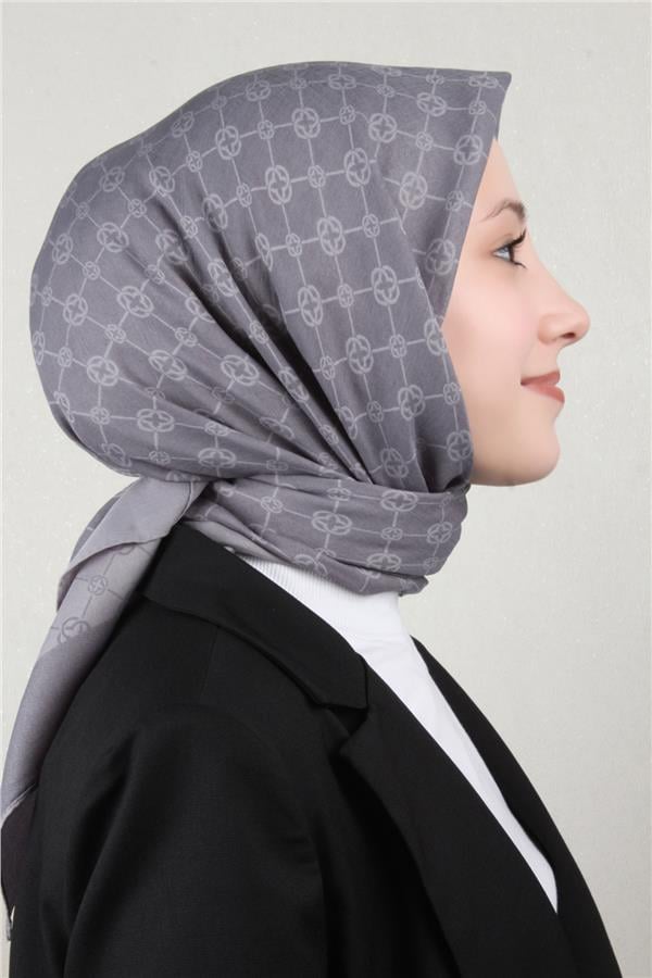 Aker Elegance Monogram Eşarp 1090500-971 Gri