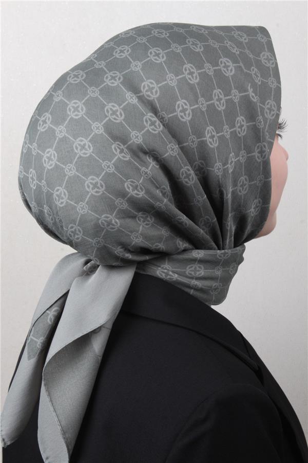 Aker Elegance Monogram Eşarp 1090500-951 Mint Yeşili