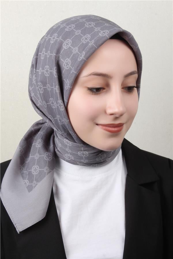 Aker Elegance Monogram Eşarp 1090500-971 Gri