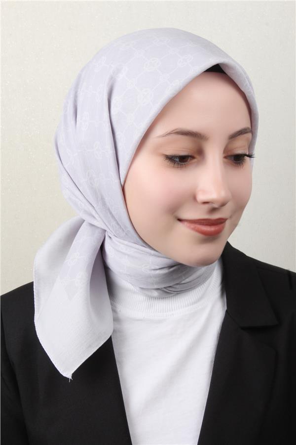 Aker Elegance Monogram Eşarp 1090500-973 Gri