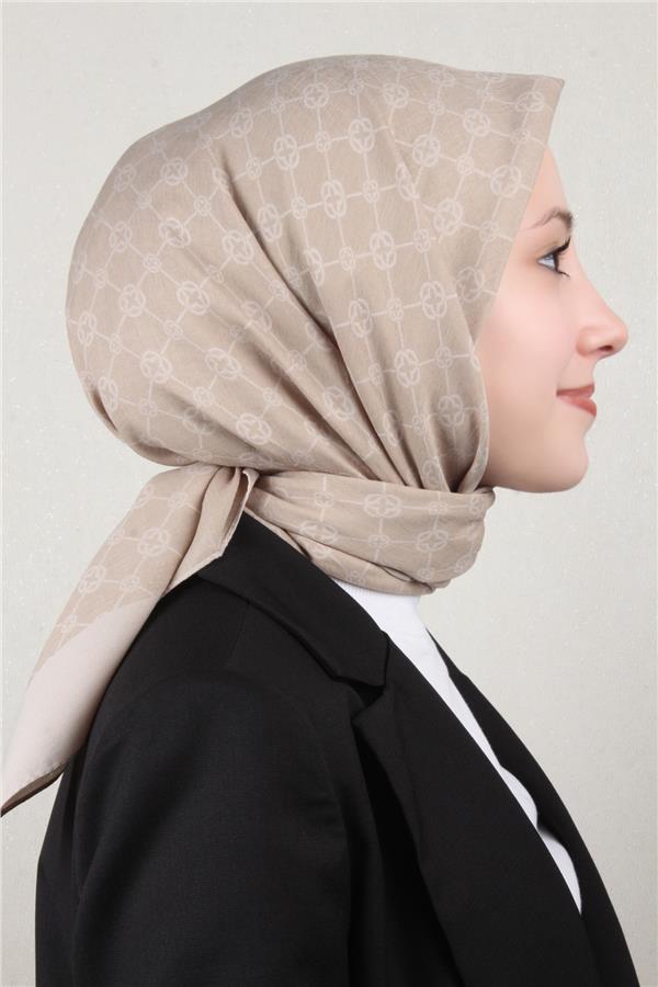 Aker Elegance Monogram Eşarp 1090500-933 Çöl Beji