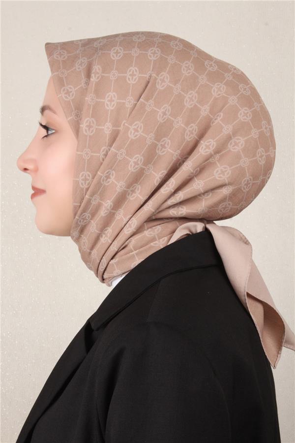 Aker Elegance Monogram Eşarp 1090500-983 Antik Bej
