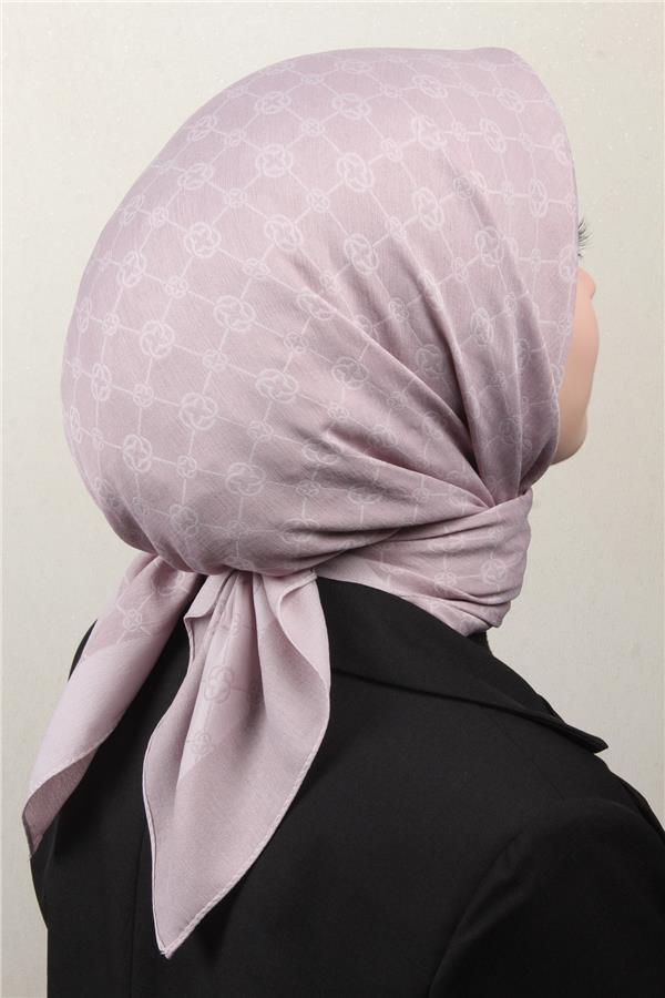 Aker Elegance Monogram Eşarp 4107-2 Soft Lila