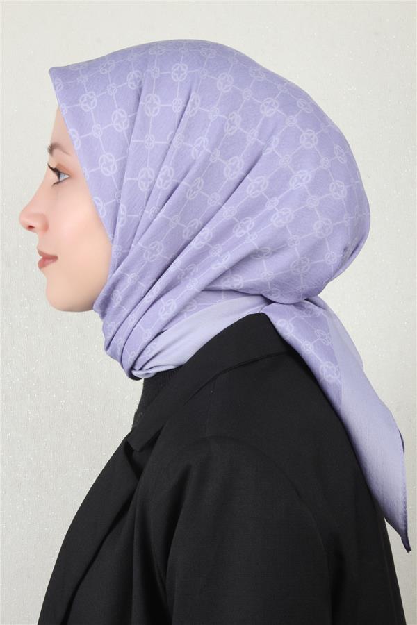 Aker Elegance Monogram Eşarp 4107-7 Lila