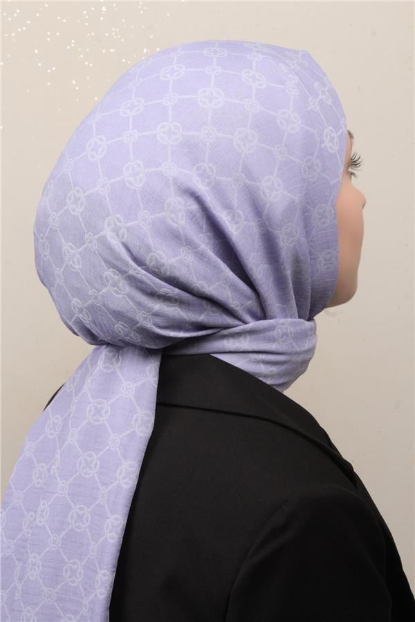 Aker Elegance Monogram Şal 4108-14 Lila