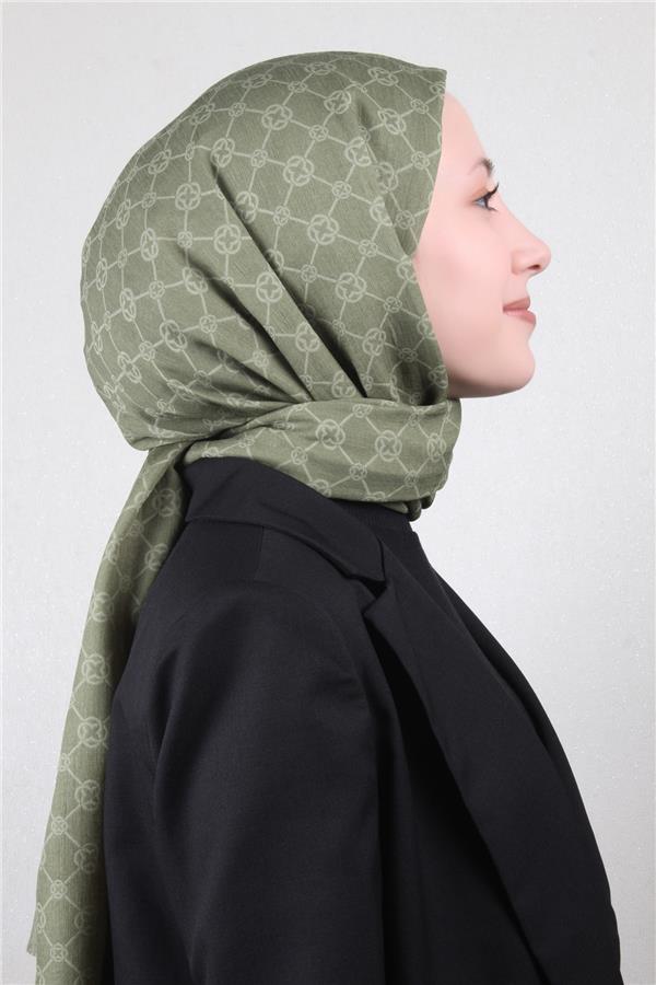 Aker Elegance Monogram Şal 4108-2 Haki
