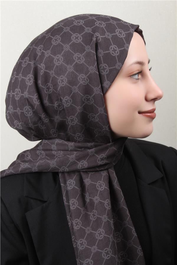 Aker Elegance Monogram Şal 4108-4 Füme