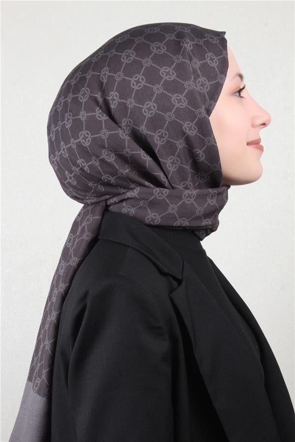 Aker Elegance Monogram Şal 4108-4 Füme