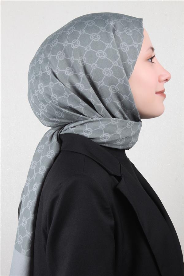 Aker Elegance Monogram Şal 4108-8 Mint Yeşili