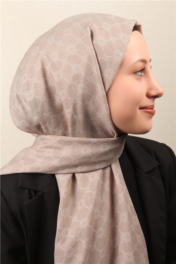Aker Elegance Monogram Şal 4108-9 Taş