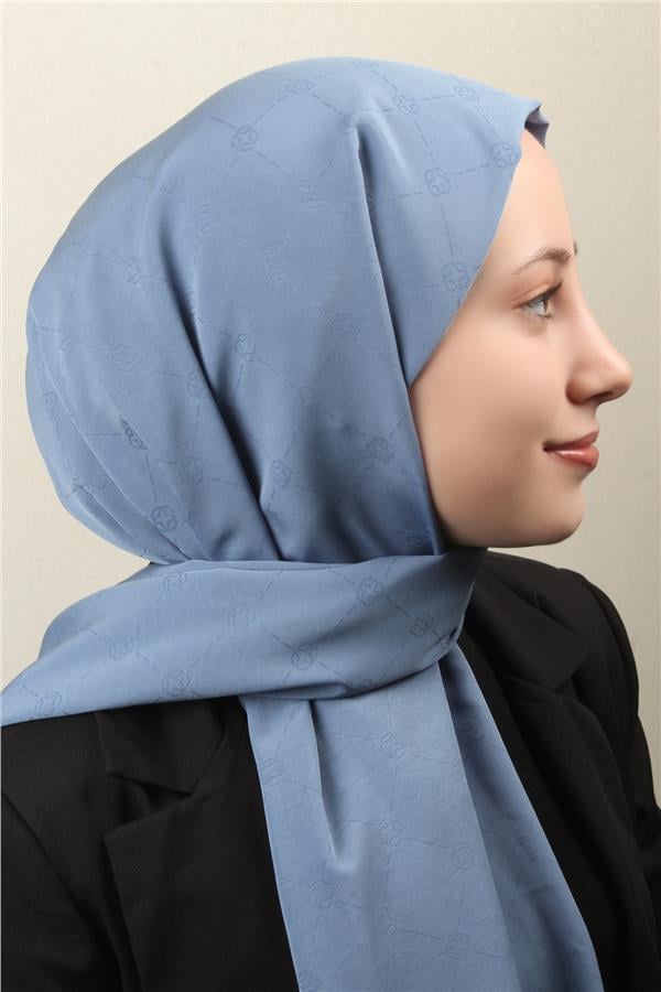 Aker Monogram İcon Şal 4112-11 Mavi