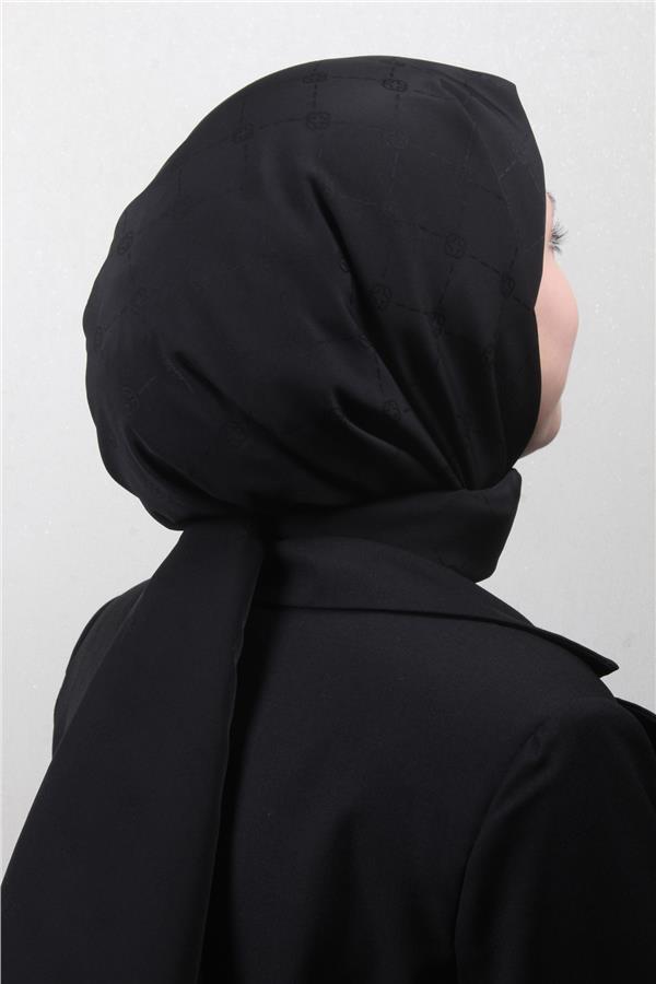 Aker Monogram İcon Şal 4112-12 Siyah