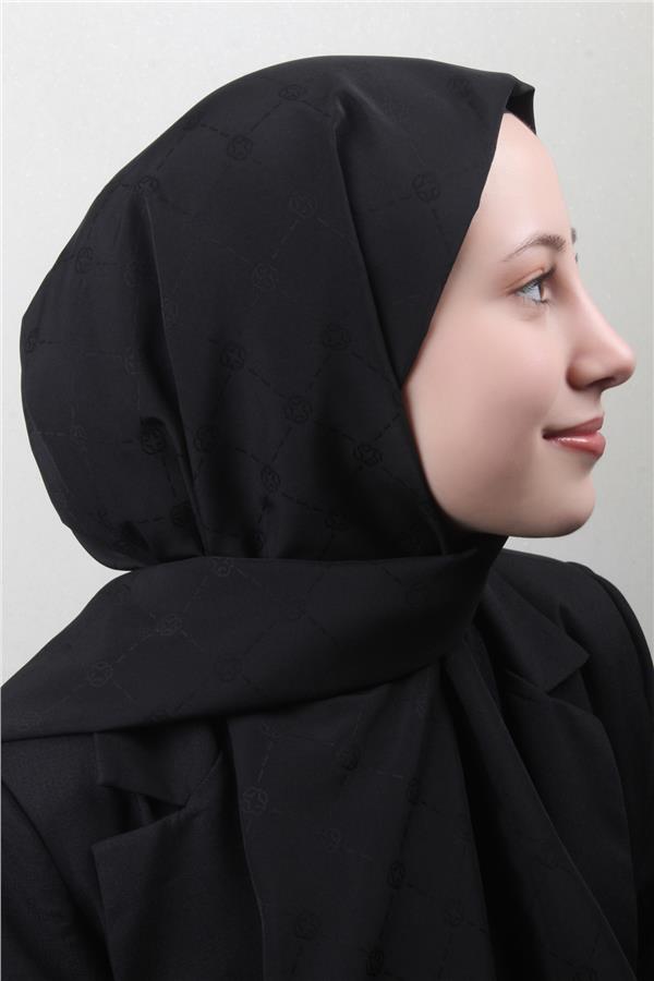 Aker Monogram İcon Şal 4112-12 Siyah