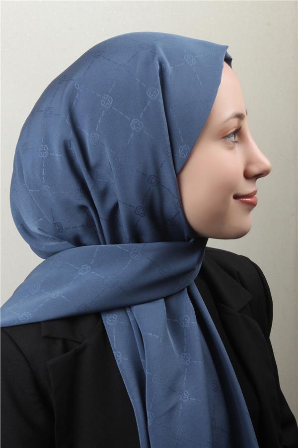 Aker Monogram İcon Şal 4112-26 Koyu İndigo