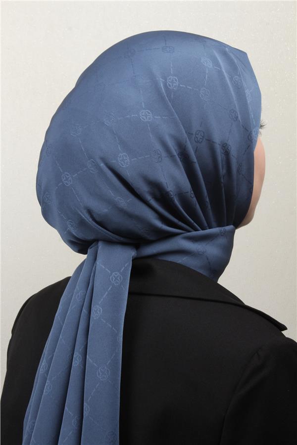 Aker Monogram İcon Şal 4112-26 Koyu İndigo