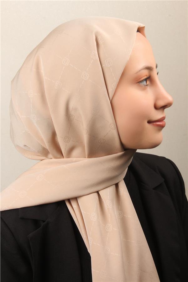 Aker Monogram İcon Şal 4112-27 Krem