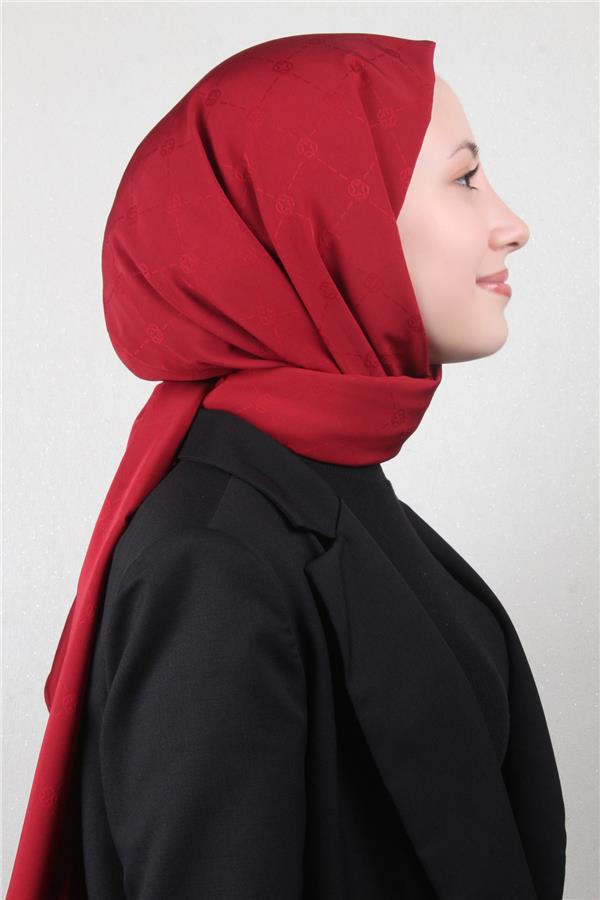 Aker Monogram İcon Şal 4112-4 Bordo